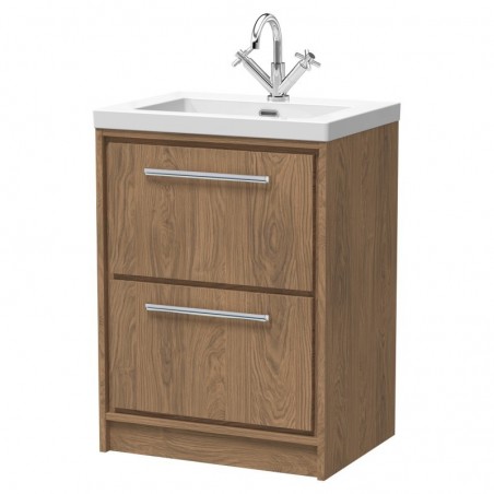 600mm Floor Standing 2-Drawer Vanity with Basin - 1 Tap Hole