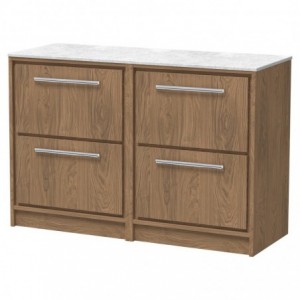 1200mm Floor Standing 4-Drawer Vanity with Marble Worktop