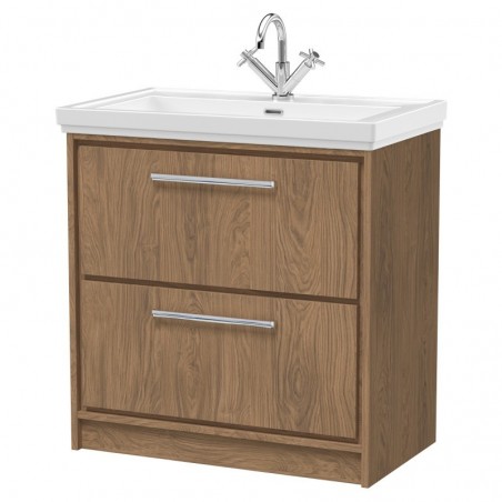 800mm Floor Standing 2-Drawer Vanity with Basin - 1 Tap Hole