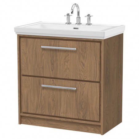 800mm Floor Standing 2-Drawer Vanity with Basin - 3 Tap Hole