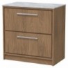 800mm Floor Standing 2-Drawer Vanity with Marble Worktop