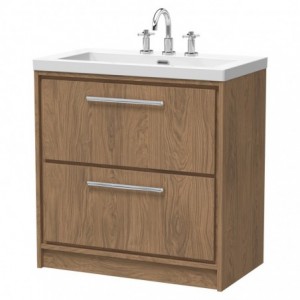 800mm Floor Standing 2-Drawer Vanity with Basin - 3 Tap Hole