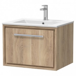 600mm Wall Hung Single Drawer Vanity with Basin - 1 Tap Hole