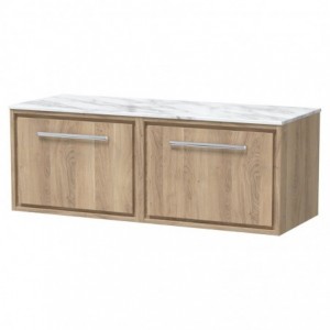 1200mm Wall Hung Single Drawer Vanity with Marble Worktop