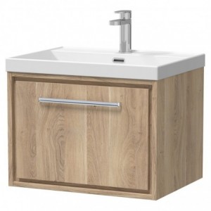 600mm Wall Hung Single Drawer Vanity with Basin - 1 Tap Hole