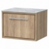 600mm Wall Hung Single Drawer Vanity with Marble Worktop