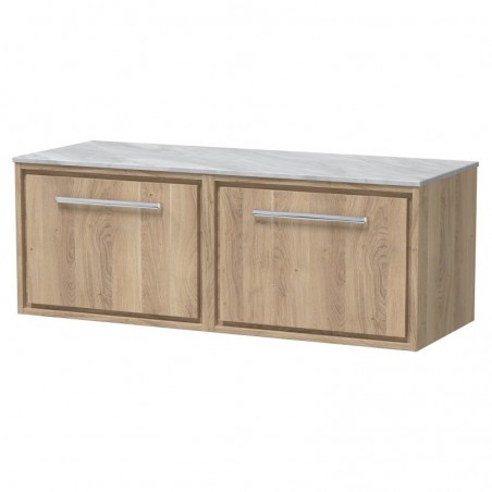 1200mm Wall Hung Single Drawer Vanity with Marble Worktop