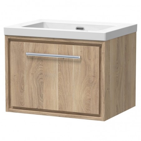 600mm Wall Hung Single Drawer Vanity with Basin - 0 Tap Hole