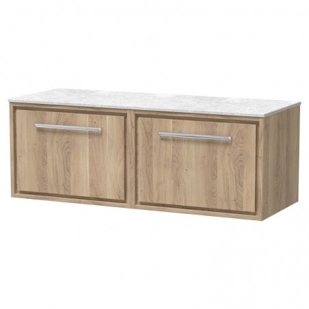 1200mm Wall Hung Single Drawer Vanity with Marble Worktop