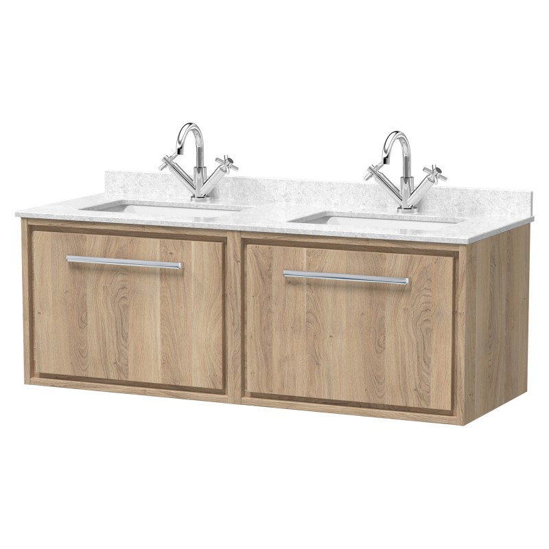 1200mm Wall Hung Single Drawer Vanity with Marble Worktop Basin