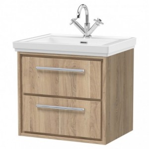 600mm Wall Hung 2-Drawer Vanity with Basin - 1 Tap Hole