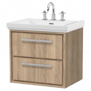 600mm Wall Hung 2-Drawer Vanity with Basin - 3 Tap Hole