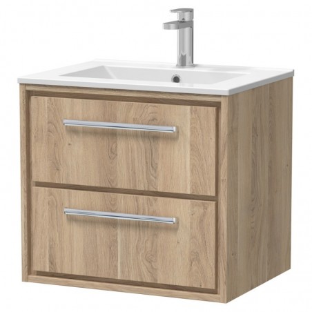 600mm Wall Hung 2-Drawer Vanity with Basin - 1 Tap Hole