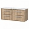 1200mm Wall Hung 4-Drawer Vanity with Marble Worktop