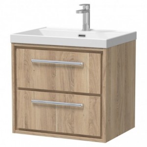 600mm Wall Hung 2-Drawer Vanity with Basin - 1 Tap Hole