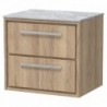 600mm Wall Hung 2-Drawer Vanity with Marble Worktop