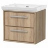 600mm Wall Hung 2-Drawer Vanity with Basin - 0 Tap Hole