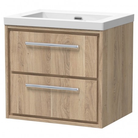 600mm Wall Hung 2-Drawer Vanity with Basin - 0 Tap Hole