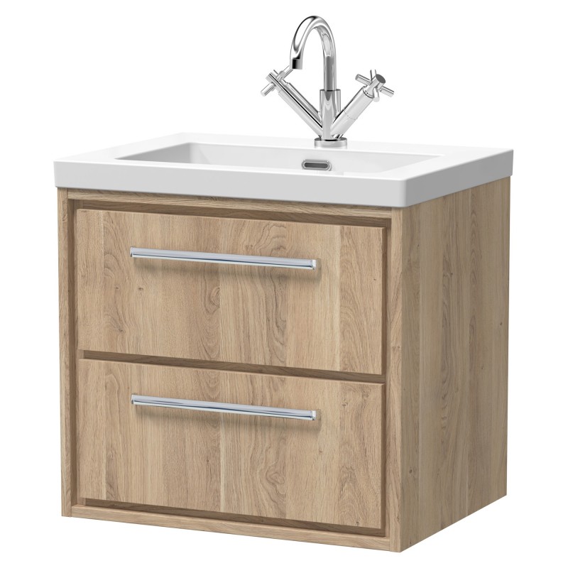 600mm Wall Hung 2-Drawer Vanity with Basin - 1 Tap Hole