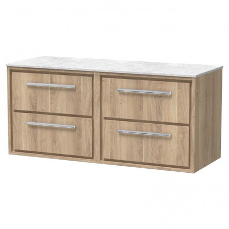 1200mm Wall Hung 4-Drawer Vanity with Marble Worktop