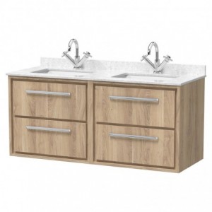 1200mm Wall Hung 4-Drawer Vanity with Marble Worktop Basin