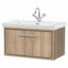 800mm Wall Hung Single Drawer Vanity with Basin - 1 Tap Hole