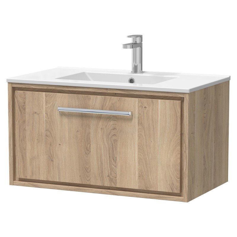 800mm Wall Hung Single Drawer Vanity with Basin - 1 Tap Hole