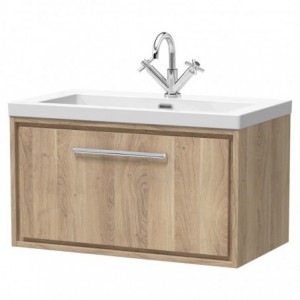 800mm Wall Hung Single Drawer Vanity with Basin - 1 Tap Hole