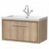 800mm Wall Hung Single Drawer Vanity with Basin - 1 Tap Hole