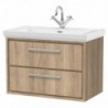 800mm Wall Hung 2-Drawer Vanity with Basin - 1 Tap Hole