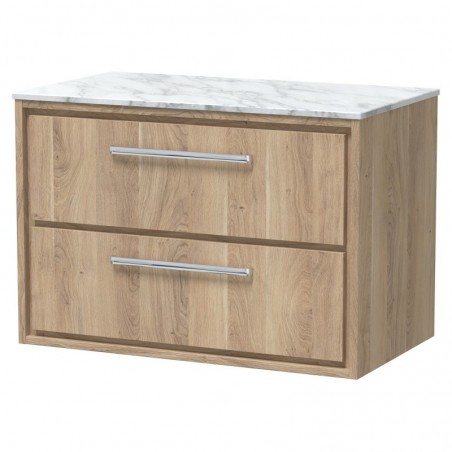 800mm Wall Hung 2-Drawer Vanity with Marble Worktop