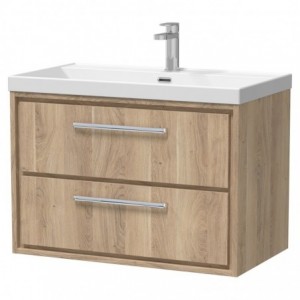 800mm Wall Hung 2-Drawer Vanity with Basin - 1 Tap Hole