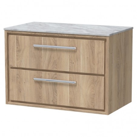 800mm Wall Hung 2-Drawer Vanity with Marble Worktop