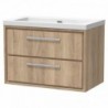 800mm Wall Hung 2-Drawer Vanity with Basin - 0 Tap Hole