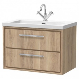 800mm Wall Hung 2-Drawer Vanity with Basin - 1 Tap Hole