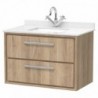 800mm Wall Hung 2-Drawer Vanity with Marble Worktop Basin