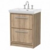 600mm Floor Standing 2-Drawer Vanity with Basin - 3 Tap Hole