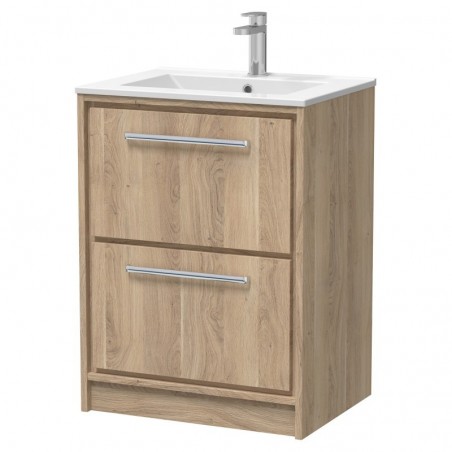 600mm Floor Standing 2-Drawer Vanity with Basin - 1 Tap Hole