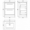 600mm Floor Standing 2-Drawer Vanity with Basin - 1 Tap Hole - Technical Drawing