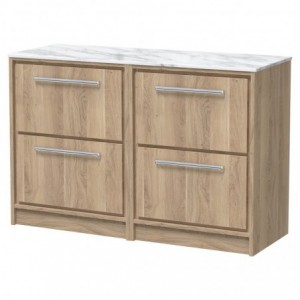 1200mm Floor Standing 4-Drawer Vanity with Marble Worktop