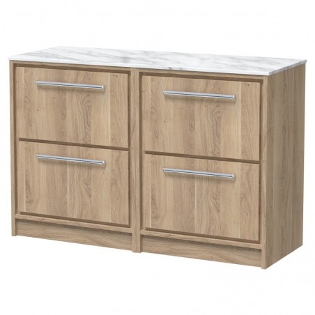 1200mm Floor Standing 4-Drawer Vanity with Marble Worktop