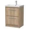 600mm Floor Standing 2-Drawer Vanity with Basin - 1 Tap Hole