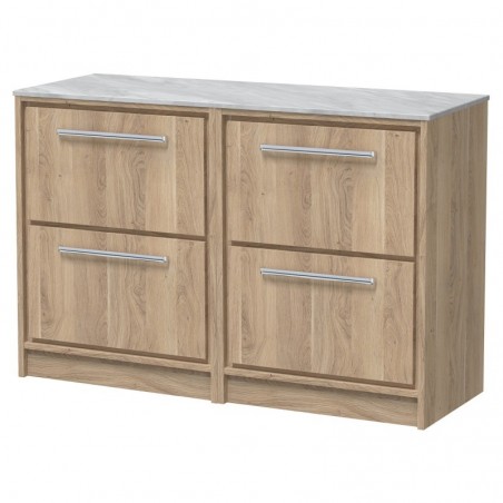 1200mm Floor Standing 4-Drawer Vanity with Marble Worktop