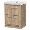 600mm Floor Standing 2-Drawer Vanity with Basin - 0 Tap Hole