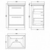 600mm Floor Standing 2-Drawer Vanity with Basin - 0 Tap Hole - Technical Drawing