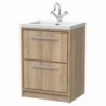 600mm Floor Standing 2-Drawer Vanity with Basin - 1 Tap Hole