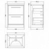 600mm Floor Standing 2-Drawer Vanity with Basin - 1 Tap Hole - Technical Drawing