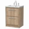 600mm Floor Standing 2-Drawer Vanity with Basin - 3 Tap Hole