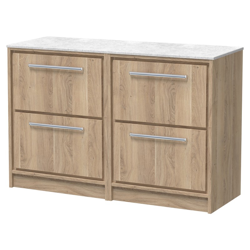 1200mm Floor Standing 4-Drawer Vanity with Marble Worktop