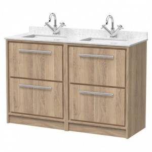 1200mm Floor Standing 4-Drawer Vanity with Marble Worktop Basin